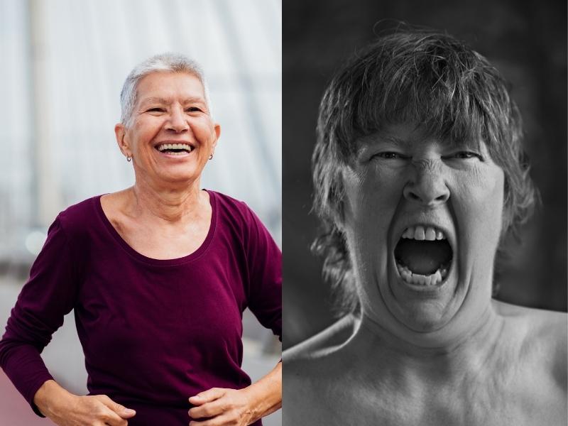 A woman suffering from mood swings and irritability because of menopause perimenopause symptoms.